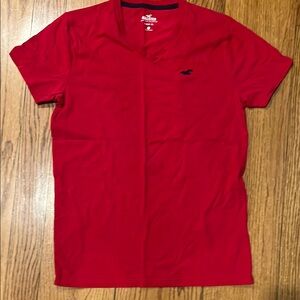 Hollister Bright Red V-Neck Tee
